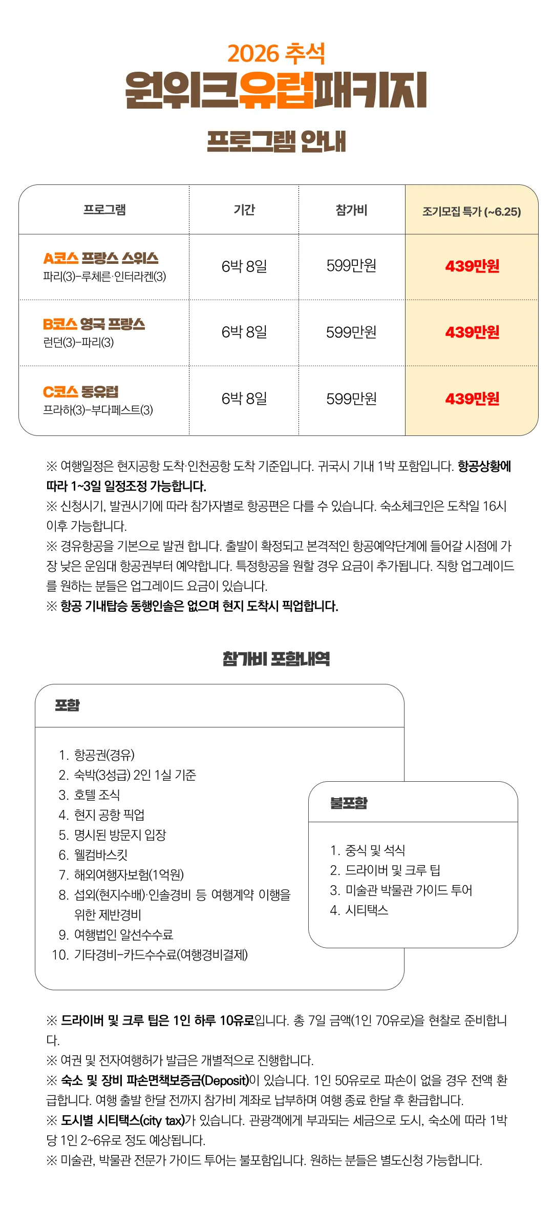 추석 원위크 유럽패키지 2